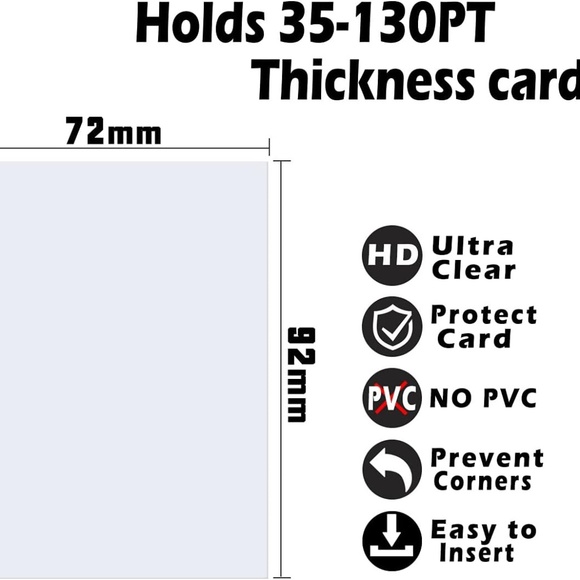 2 Packs of 200PCS Card Sleeves for Trading Cards (72 * 92mm), Soft Plastic Card - Picture 2 of 5